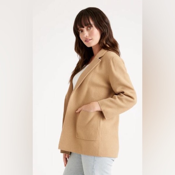 Quince Jackets & Blazers - Camel Open-Front Women's Coatigan - Camel